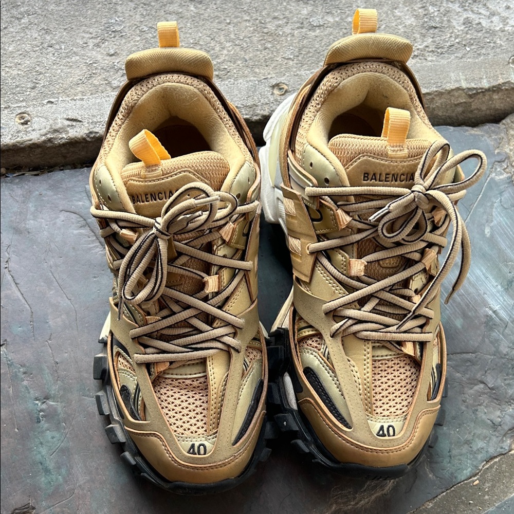 Balenciaga Tan and Black Trail Sneakers